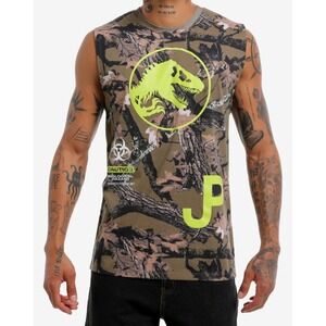 Jurassic Park‎ Tree Camo Mens 2XL Dinosaur Muscle Tank Top Sleeveless Shirt NWT